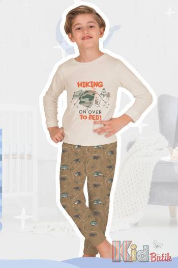 Купити Піжама бежева для хлопчика "Hikihg" Elmas Kids Ел23-3014 на КідБутік Піжама бежева для хлопчика "Hikihg" Elmas Kids Ел23-3014