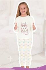 Купить Пижама кремовая для старшей девочки "Cat" Elmas Kids Ел23-4005-2 на КидБутик Пижама кремовая для старшей девочки "Cat" Elmas Kids Ел23-4005-2