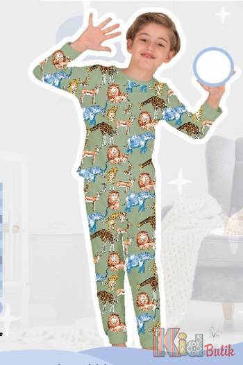 Купити Піжама з густим принтом для маленького хлопчика "Safari" Elmas Kids Ел23-3003-1 на КідБутік Піжама з густим принтом для маленького хлопчика "Safari" Elmas Kids Ел23-3003-1