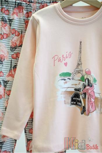 Купить Пижама персиковая для девочки "Paris" Vitmo Вт24-90713Перс на КидБутик Пижама персиковая для девочки "Paris" Vitmo Вт24-90713Перс