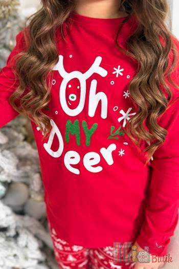 Купить Пижама красная универсальная для ребенка "Oh My Deer" Vitmo Вт24-12835 на КидБутик Пижама красная универсальная для ребенка "Oh My Deer" Vitmo Вт24-12835