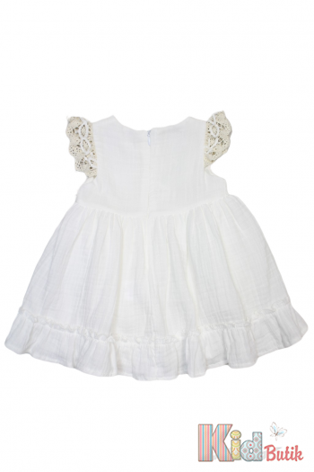 Купить Платье молочного цвета для девочки MYMIO baby Му24-3896 на КидБутик Платье молочного цвета для девочки MYMIO baby Му24-3896