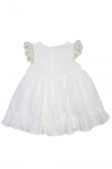 Купить Платье молочного цвета для девочки MYMIO baby Му24-3896 на КидБутик Платье молочного цвета для девочки MYMIO baby Му24-3896