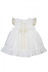 Купить Платье молочного цвета для девочки MYMIO baby Му24-3896 на КидБутик Платье молочного цвета для девочки MYMIO baby Му24-3896