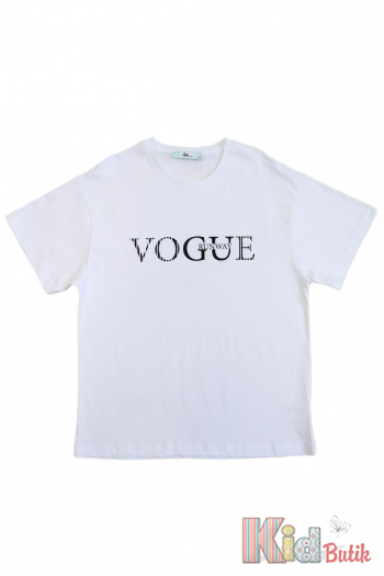Купити Футболка біла "Vogue" для дівчинки A-yugi Jeans Аю24-17(7250) на КідБутік Футболка біла "Vogue" для дівчинки A-yugi Jeans Аю24-17(7250)
