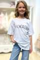 Купить Футболка белая "Vogue" для девочки WKS Аю24-17(7250) на КидБутик Футболка белая "Vogue" для девочки WKS Аю24-17(7250)