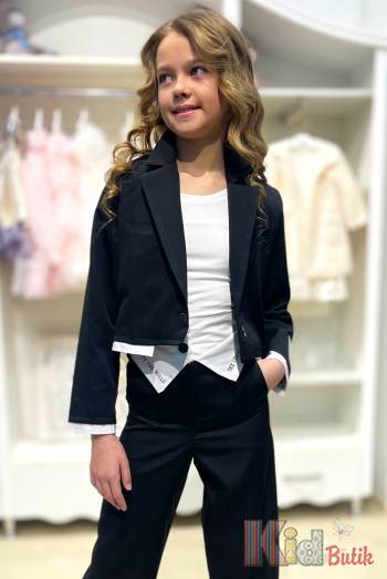 Купити Костюм 3-ка для дівчинки чорний з піджаком Brows Kids ВР24-2Чор(3101) на КідБутік Костюм 3-ка для дівчинки чорний з піджаком Brows Kids ВР24-2Чор(3101)