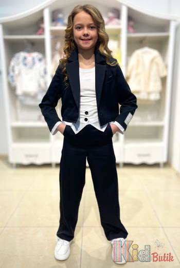 Купити Костюм 3-ка для дівчинки чорний з піджаком Brows Kids ВР24-2Чор(3101) на КідБутік Костюм 3-ка для дівчинки чорний з піджаком Brows Kids ВР24-2Чор(3101)