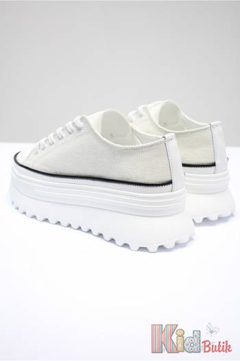 Купить Кеды белые на высокой подошве с темным кантом Abby Shoes Аб24-29Біл на КидБутик Кеды белые на высокой подошве с темным кантом Abby Shoes Аб24-29Біл