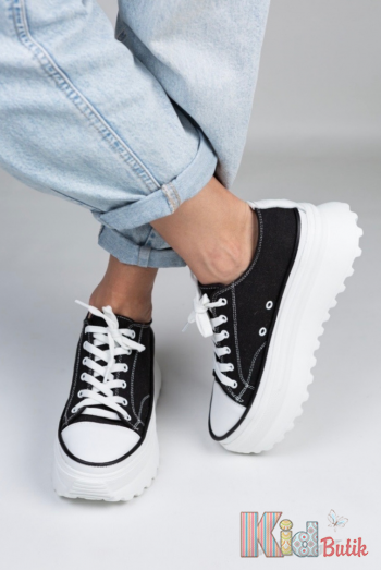Купити Кеди чорні на високій підошві для дівчинки Abby Shoes Аб24-29Чор на КідБутік Кеди чорні на високій підошві для дівчинки Abby Shoes Аб24-29Чор