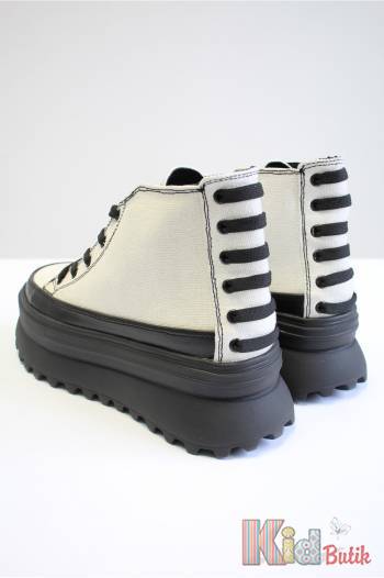 Купить Кеды белые за щиколотку на высокой подошве Abby Shoes Аб24-30Біл/чор на КидБутик Кеды белые за щиколотку на высокой подошве Abby Shoes Аб24-30Біл/чор
