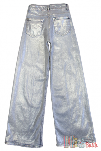 Купити Металізовані джинси паллацо з сріблястим напиленням A-yugi Jeans Аю24-19Блак на КідБутік Металізовані джинси паллацо з сріблястим напиленням A-yugi Jeans Аю24-19Блак