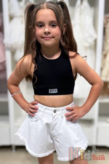 Купить Топ черного цвета в рубчик для девочки A-yugi Jeans Аю24-16Чорн(7234) на КидБутик Топ черного цвета в рубчик для девочки A-yugi Jeans Аю24-16Чорн(7234)