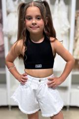 Купить Топ черного цвета в рубчик для девочки A-yugi Jeans Аю24-16Чорн(7234) на КидБутик Топ черного цвета в рубчик для девочки A-yugi Jeans Аю24-16Чорн(7234)