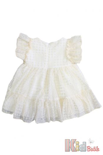Купить Платье в рельефные точечки для маленькой девочки MYMIO baby Му24-5633ekru на КидБутик Платье в рельефные точечки для маленькой девочки MYMIO baby Му24-5633ekru
