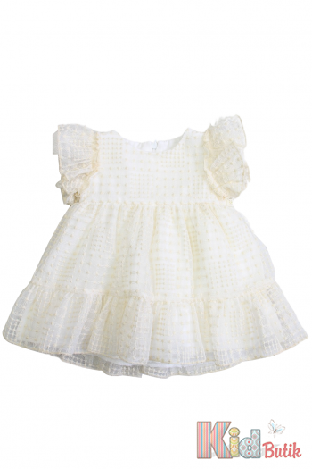 Купить Платье в рельефные точечки для маленькой девочки MYMIO baby Му24-5633ekru на КидБутик Платье в рельефные точечки для маленькой девочки MYMIO baby Му24-5633ekru