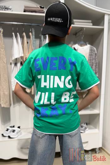 Купити Футболка зелена "Every Thing Will Be Okay" для хлопчика Marions Мр24-32(7814) на КідБутік Футболка зелена "Every Thing Will Be Okay" для хлопчика Marions Мр24-32(7814)