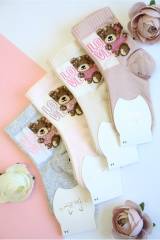 Купить Носки однотонные "Love Bear" для девочки Pier Lone Р-2087 на КидБутик Носки однотонные "Love Bear" для девочки Pier Lone Р-2087