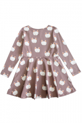 Купить Платье трикотажное с принтом "Sleepy Bunny" Lovetti 5915-97 на КидБутик Платье трикотажное с принтом "Sleepy Bunny" Lovetti 5915-97