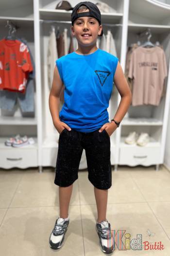 Купить Майка синяя "OMG" для мальчика Reporter Young Р24-45(0447В-44-430) на КидБутик Майка синяя "OMG" для мальчика Reporter Young Р24-45(0447В-44-430)
