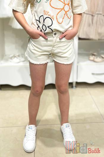 Купить Шорты кремовые с бахромой для девочки Escabel Kids Ес24-10(2339) на КидБутик Шорты кремовые с бахромой для девочки Escabel Kids Ес24-10(2339)