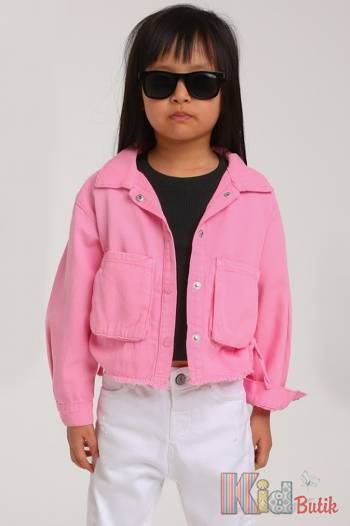 Купить Куртка джинсовая розовая с объемными карманами для девочки Escabel Kids Ес24-16(24245) на КидБутик Куртка джинсовая розовая с объемными карманами для девочки Escabel Kids Ес24-16(24245)