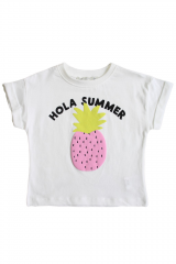 Купить Футболка белая для девочки "Hola Summer" Escabel Kids Ес24-31(35759) на КидБутик Футболка белая для девочки "Hola Summer" Escabel Kids Ес24-31(35759)