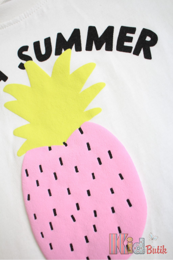 Купити Футболка біла для дівчинки "Hola Summer" Escabel Kids Ес24-31(35759) на КідБутік Футболка біла для дівчинки "Hola Summer" Escabel Kids Ес24-31(35759)