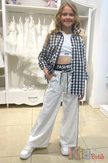 Купить Штаны спортивные палаццо "Fashion" молочного цвета для девочки WKS Wks24-10Мол на КидБутик Штаны спортивные палаццо "Fashion" молочного цвета для девочки WKS Wks24-10Мол