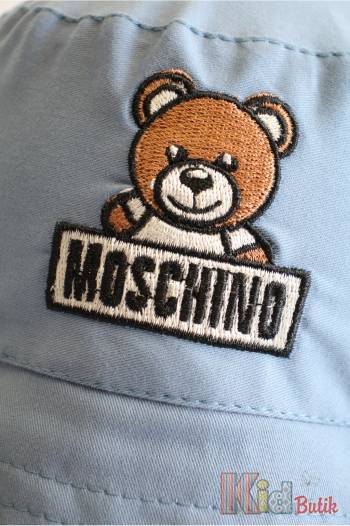 Купить Панамка светло-синяя "Мишка Moschino" для мальчика Nikola N24-36Блак на КидБутик Панамка светло-синяя "Мишка Moschino" для мальчика Nikola N24-36Блак