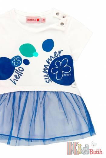 Купить Платье с фатином "Hello Summer" для девочки Boboli Р-249151 на КидБутик Платье с фатином "Hello Summer" для девочки Boboli Р-249151