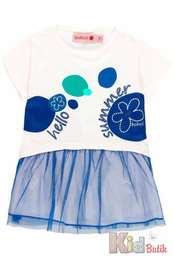 Купить Платье с фатином "Hello Summer" для девочки Boboli Р-249151 на КидБутик Платье с фатином "Hello Summer" для девочки Boboli Р-249151