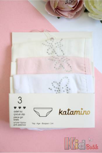 Купить Трусики с бабочкой из страз для девочки 3-4 лет Katamino 24-К128422/1 на КидБутик Трусики с бабочкой из страз для девочки 3-4 лет Katamino 24-К128422/1