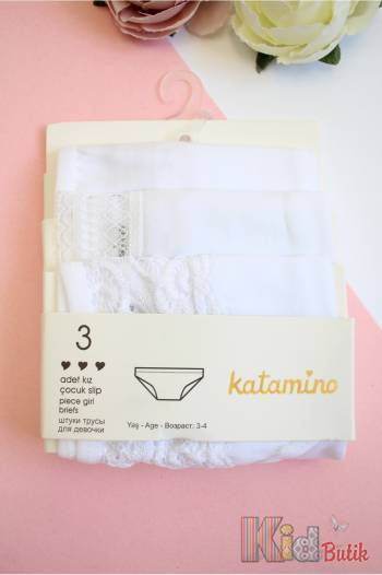 Купити Трусики 3шт. білі з мереживом для дівчинки 5-6 років Katamino 24-К128196 на КідБутік Трусики 3шт. білі з мереживом для дівчинки 5-6 років Katamino 24-К128196