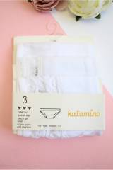 Купить Трусики 3шт. белые с кружевом для девочки 5-6 лет Katamino 24-К128196 на КидБутик Трусики 3шт. белые с кружевом для девочки 5-6 лет Katamino 24-К128196