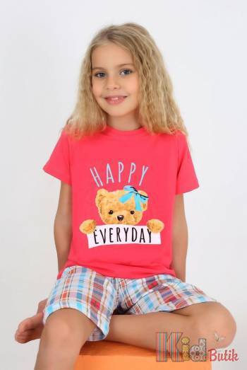 Купить Пижама коралловая "Happy Teddy Everyday" для старшей девочки Vitmo Вт24-22711Крл на КидБутик Пижама коралловая "Happy Teddy Everyday" для старшей девочки Vitmo Вт24-22711Крл