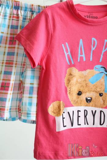 Купить Пижама коралловая "Happy Teddy Everyday" для маленькой девочки Vitmo Вт24-22612Крл на КидБутик Пижама коралловая "Happy Teddy Everyday" для маленькой девочки Vitmo Вт24-22612Крл