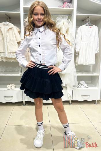 Купить Юбка с широкими рюшами "Fashion" для девочки WKS Wks24-19Чорн на КидБутик Юбка с широкими рюшами "Fashion" для девочки WKS Wks24-19Чорн