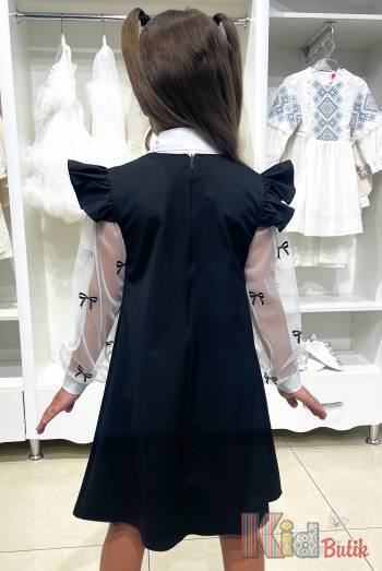 Купить Платье школьное с брошью-бантиком Capris Ка24-15 на КидБутик Платье школьное с брошью-бантиком Capris Ка24-15