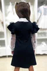 Купить Платье школьное с фатином на рукавчиках Capris Ка24-14 на КидБутик Платье школьное с фатином на рукавчиках Capris Ка24-14