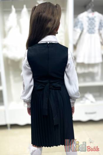 Купить Сарафан школьный плиссе с нагрудником для девочки Capris Ка24-13 на КидБутик Сарафан школьный плиссе с нагрудником для девочки Capris Ка24-13