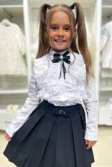 Блуза школьная с густыми рюшами на груди для девочки Capris Ка24-9