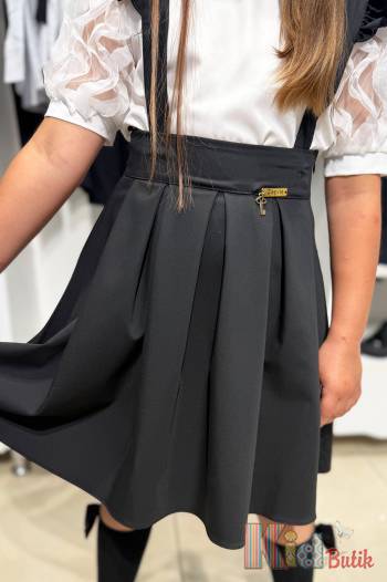 Купить Сарафан школьный на шлейках с рюшами для девочки Capris Ка24-17 на КидБутик Сарафан школьный на шлейках с рюшами для девочки Capris Ка24-17