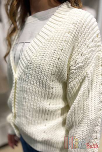 Купить Кардиган молочного цвета для девочки MiniModa Мі24-23Мол на КидБутик Кардиган молочного цвета для девочки MiniModa Мі24-23Мол