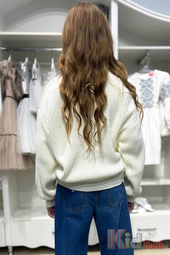Купить Кардиган молочного цвета для девочки MiniModa Мі24-23Мол на КидБутик Кардиган молочного цвета для девочки MiniModa Мі24-23Мол