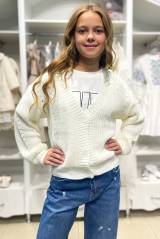Купить Кардиган молочного цвета для девочки MiniModa Мі24-23Мол на КидБутик Кардиган молочного цвета для девочки MiniModa Мі24-23Мол