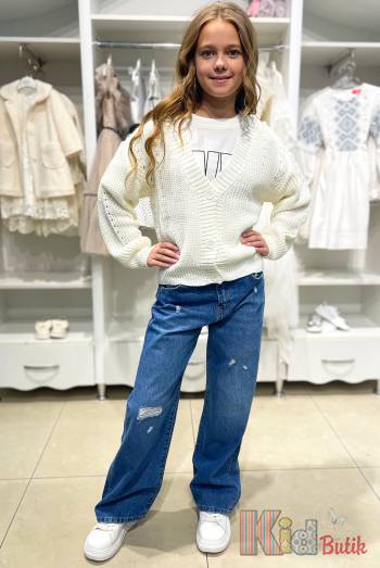 Купить Кардиган молочного цвета для девочки MiniModa Мі24-23Мол на КидБутик Кардиган молочного цвета для девочки MiniModa Мі24-23Мол
