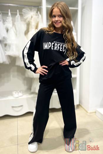 Купити Костюм 2-ка чорного кольору для дівчинки MiniModa Мі24-20 на КідБутік Костюм 2-ка чорного кольору для дівчинки MiniModa Мі24-20