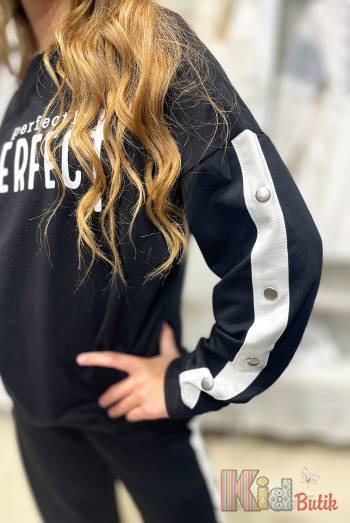 Купити Костюм 2-ка чорного кольору для дівчинки MiniModa Мі24-20 на КідБутік Костюм 2-ка чорного кольору для дівчинки MiniModa Мі24-20