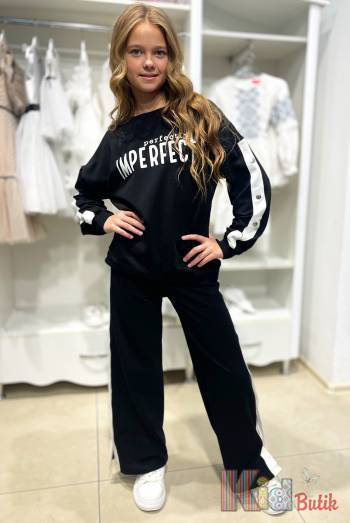 Купити Костюм 2-ка чорного кольору для дівчинки MiniModa Мі24-20 на КідБутік Костюм 2-ка чорного кольору для дівчинки MiniModa Мі24-20